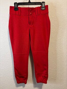 Champro Red Girls Mid-Calf Red Baseball Pants - Elastic Waistband
